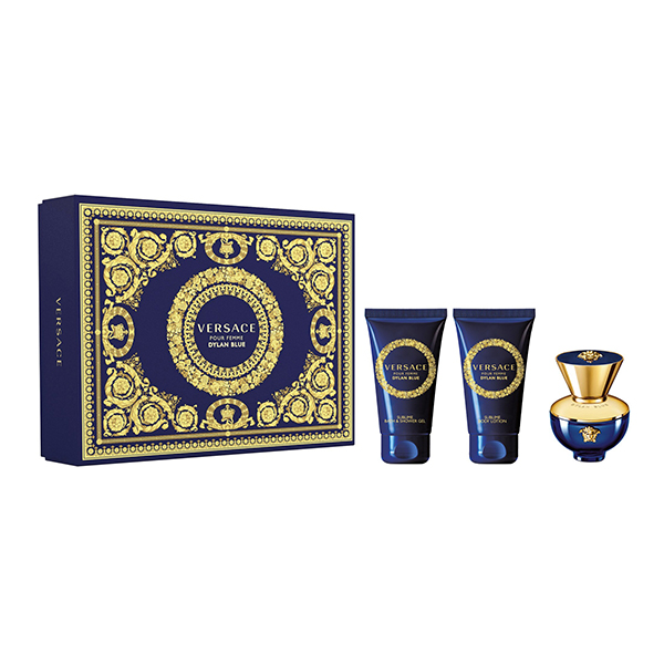 Подаръчен комплект за жени Versace Dylan Blue парфюмна вода 50 мл + лосион за тяло 50 мл + душ гел 50 мл | monna.bg