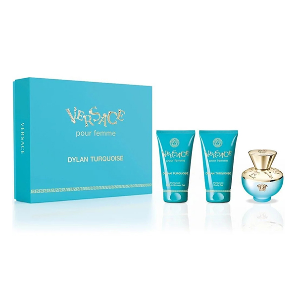 Подаръчен комплект за жени Versace Dylan Turquoise тоалетна вода 50 мл + гел за тяло 50 мл + душ гел 50 мл | monna.bg