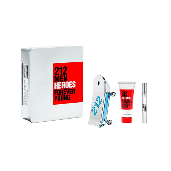 Подаръчен комплект за мъже Carolina Herrera 212 Heroes тоалетна вода 90 мл + душ гел 100 мл + тоалетна вода 10 мл | monna.bg