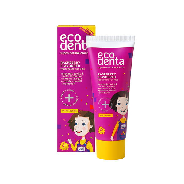 Ecodenta Super+Natural Oral Care Raspberry паста за зъби за деца | monna.bg