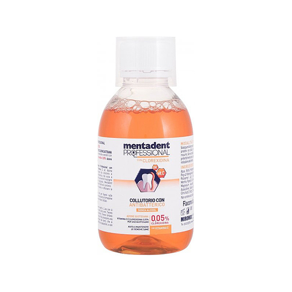 Mentadent Professional Clorexidina 0,05% Vitamin C антибактериална вода за уста с витамин с унисекс | monna.bg