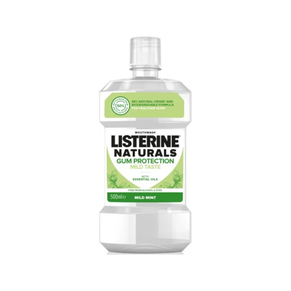 Listerine Naturals Gum Protection Mild Taste Mouthwash вода за уста 500 мл унисекс | monna.bg