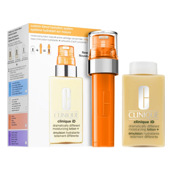Clinique ID Dramatically Different Moisturizing Lotion + Active Cartridge Concentrate for Fatigue комплект с емулсия за лице за сияйна кожа 115 мл за жени | monna.bg