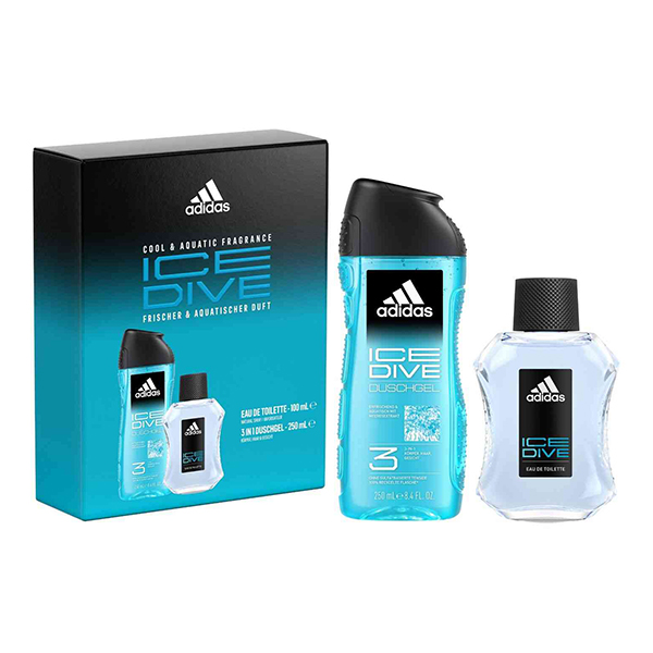 Adidas Ice Dive подаръчен комплект с тоалетна вода 100мл и душ гел 250мл за мъже | monna.bg