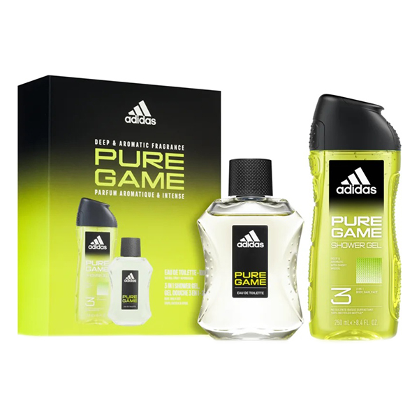 Adidas Pure Game подаръчен комплект с тоалетна вода 100мл и душ гел 250мл за мъже | monna.bg