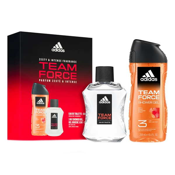 Adidas Team Force подаръчен комплект с тоалетна вода 100мл и душ гел 250мл за мъже | monna.bg