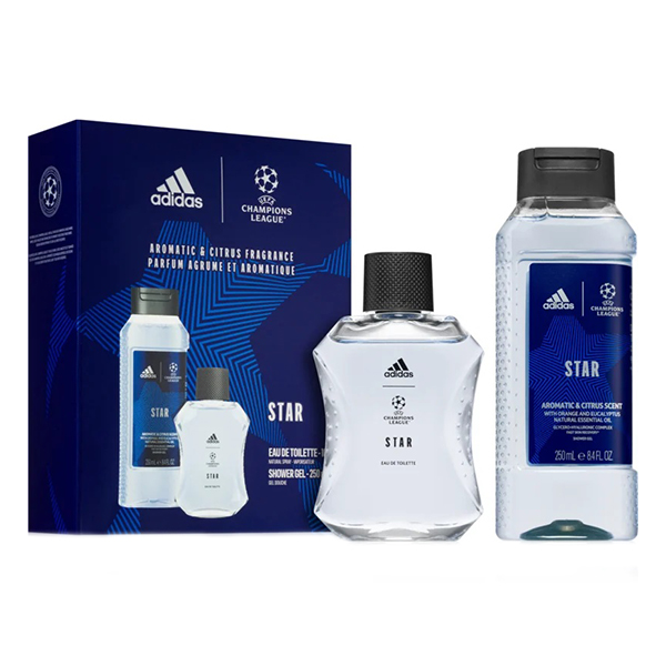 Adidas UEFA Champions League Star подаръчен комплект с тоалетна вода 50мл и душ гел 250мл за мъже | monna.bg