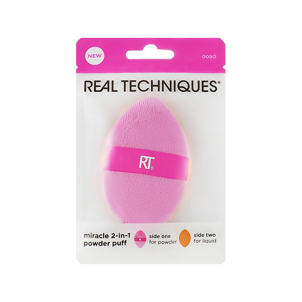 Real Techniques Miracle 2-In-1 Powder Puff гъбичка за пудра и фон дьо тен за жени | monna.bg