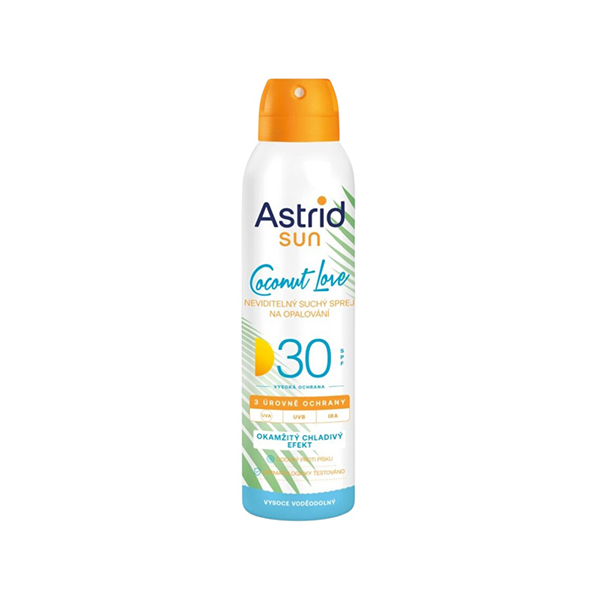 Astrid Sun Coconut Love Dry Mist Spray слънцезащитен спрей за лице и тяло spf 30 унисекс | monna.bg