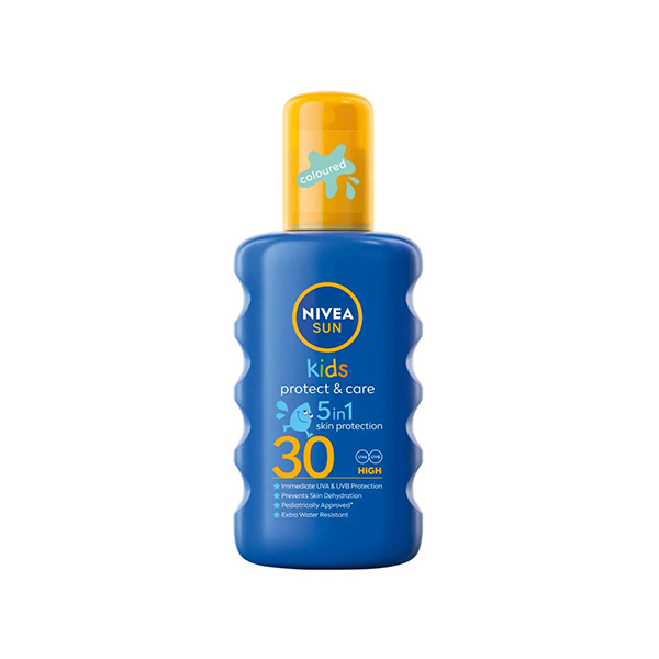 Nivea Sun Kids Protect & Care Sun Spray 5 in 1 слънцезащитен спрей за лице и тяло spf 30 за деца | monna.bg