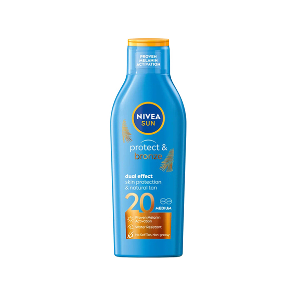 Nivea Sun Protect & Bronze слънцезащитно мляко spf 20 унисекс | monna.bg