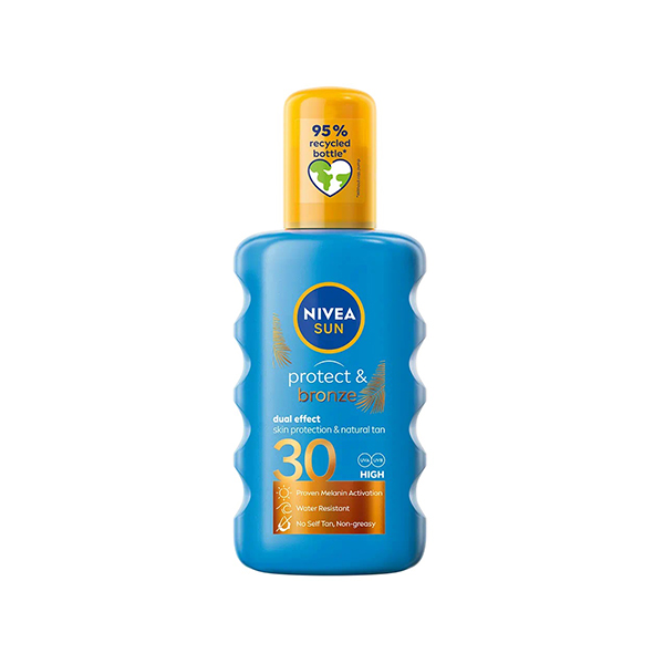 Nivea Sun Protect & Bronze слънцезащитен спрей за лице и тяло spf 30 унисекс | monna.bg