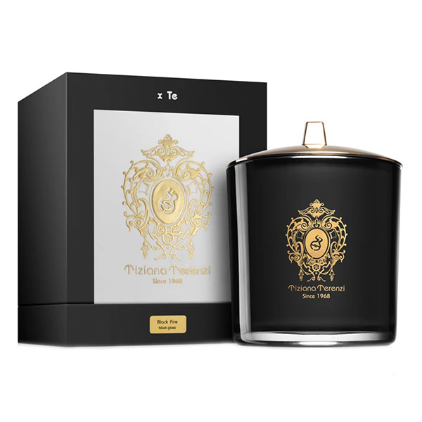 Tiziana Terenzi Black Fire Black Glass Candle ароматна свещ с дървен фитил избери пол | monna.bg