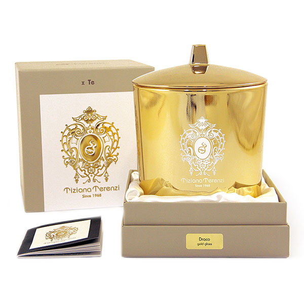 Tiziana Terenzi Draco Gold Glass Candle ароматна свещ с дървен фитил унисекс | monna.bg