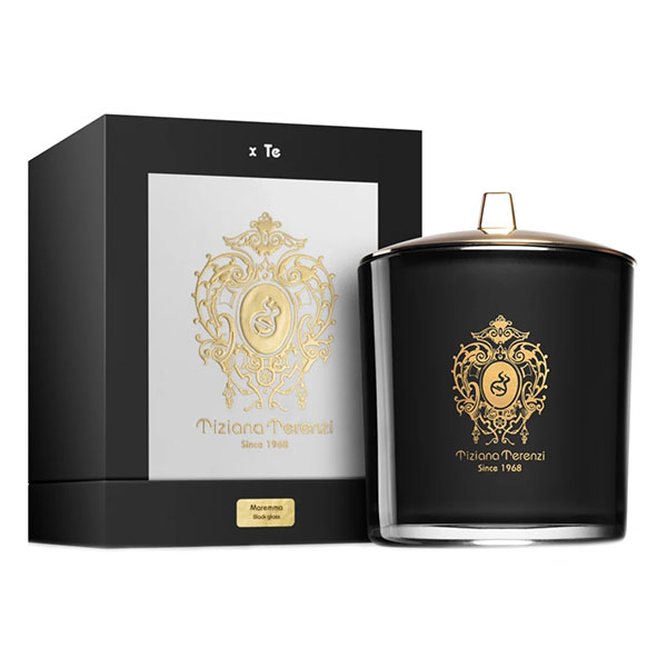Tiziana Terenzi Maremma Black Glass Candle ароматна свещ с дървен фитил унисекс | monna.bg