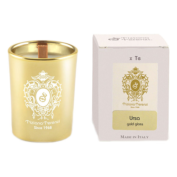 Tiziana Terenzi Ursa Gold Glass Candle ароматна свещ с дървен фитил унисекс | monna.bg