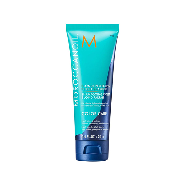 Moroccanoil Color Care Blonde Perfecting Purple Shampoo шампоан, неутрализиращ жълтите нюанси за руса коса за жени | monna.bg