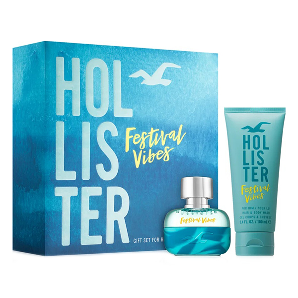 Hollister Festival Vibes подаръчен комплект с тоалетна вода 50мл и душ гел 100мл за мъже | monna.bg