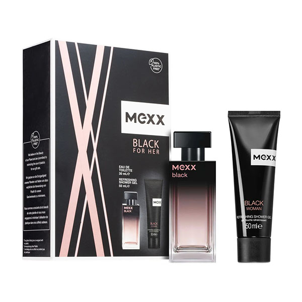 Mexx Black подаръчен комплект с тоалетна вода 30мл и душ гел 50мл за жени | monna.bg