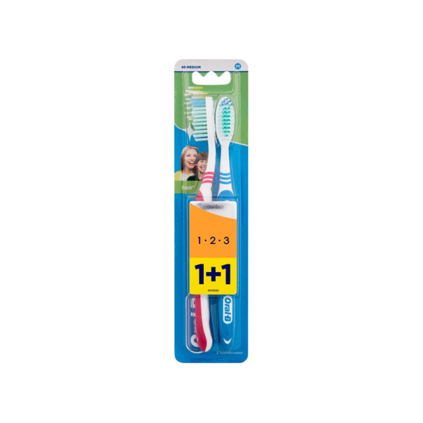 Oral-B 1-2-3 Fresh Toothbrush комплект от 2 бр. четки за зъби medium унисекс | monna.bg