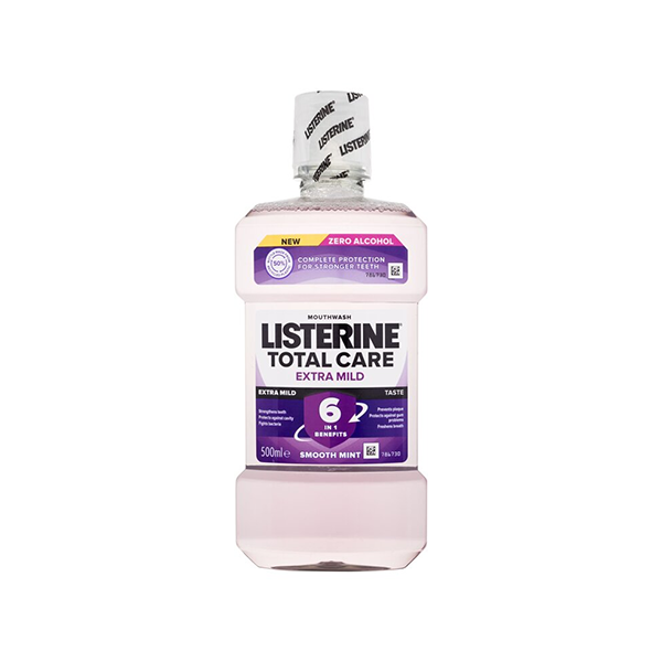 Listerine Total Care Extra Mild Taste Smooth Mint Mouthwash Zero Alcohol вода за уста за грижа за зъбите и венците без алкохол унисекс | monna.bg