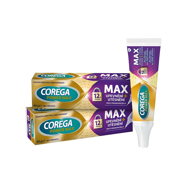 Corega Power Max Fixing + Sealing Fixative Cream Set комплект 2 бр. медицинско лепило крем за зъбни протези унисекс | monna.bg