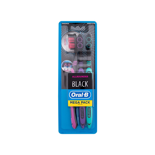 Oral-B Allrounder Black Toothbrush Medium комплект от 3 бр. четки за зъби medium унисекс | monna.bg