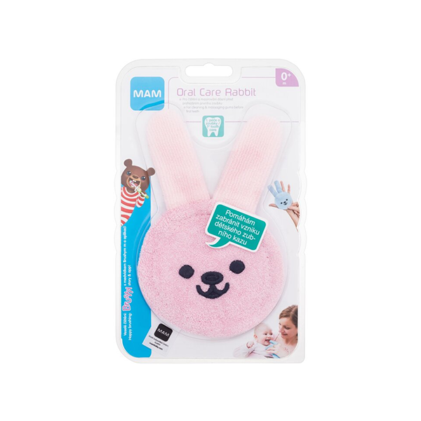 MAM Oral Care Rabbit Toothbrush Pink 0м+ кърпа за почистване на зъбите за деца | monna.bg