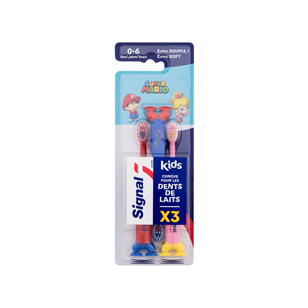 Signal Kids Super Mario Extra Soft Toothbrush комплект от 3 бр. четки за зъби еxtra soft за деца | monna.bg