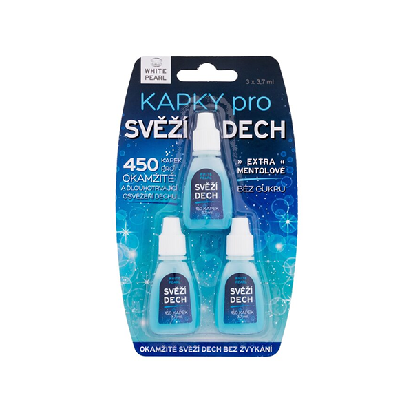 White Pearl Fresh Breath Drops Oral Spray комплект 3 бр. капки за уста за свеж дъх унисекс | monna.bg