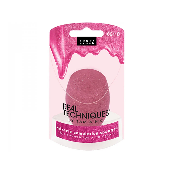 Real Techniques Sugar Crush Miracle Makeup Sponge Berry гъбичка за пудра и фон дьо тен за жени | monna.bg