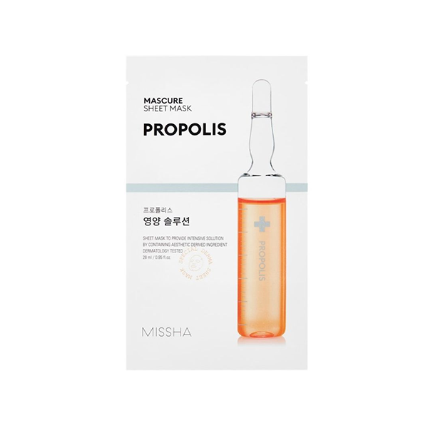 Missha  Nourishing Mascure Sheet Mask Propolis подхранваща и изглаждаща маска за лице с прополис унисекс | monna.bg
