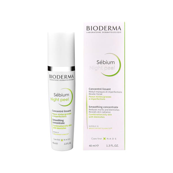 BIODERMA Sebium Night Peel Smoothing Concentrate нощен изглаждащ пилинг концентрат за лице унисекс | monna.bg