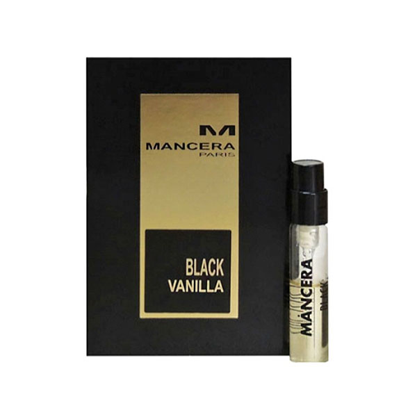 Black vanilla. Mancera Black Vanilla тестер. Mancera Black line Unisex Vial 2ml EDP. Экзума Блэк Ванилла. Пробники в коробке Mancera Black.